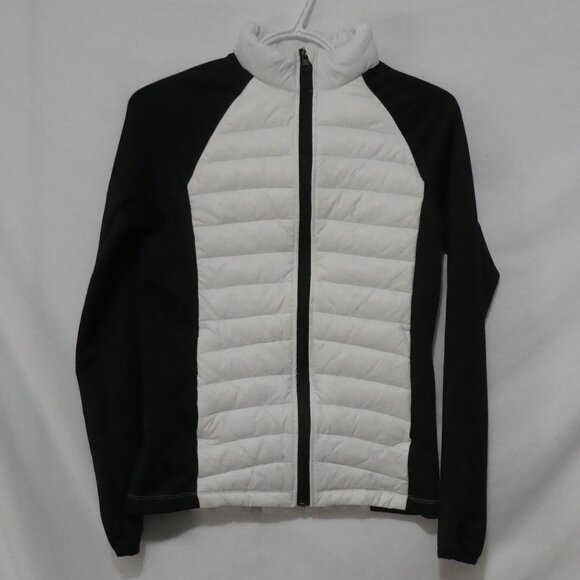 FOREVER 21 SPORT | small | Black and White Lightweight Ribbed Puffer Jacket - Picture 1 of 15